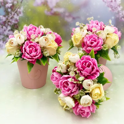 Купить букет цветов из тюльпанов и гиацинтов на 8 марта в Саратове