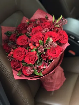Корзина из 51 красной розы \"С Днем Рождения\" заказать с доставкой по Киеву-  AnnetFlowers