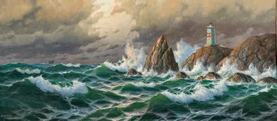 Гипнотизирующие полупрозрачные волны бушующего моря в картинах Ивана