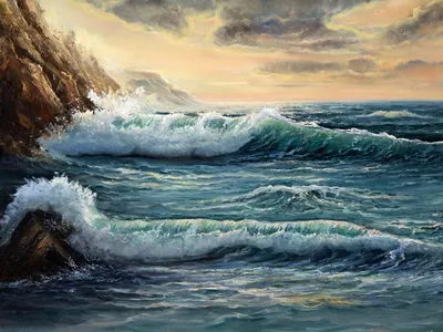 Купить картину на подрамнике «Бушующее Море» холст 40 x 30 см - gamestil.ru