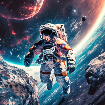 Человек в космосе» — создано в Шедевруме