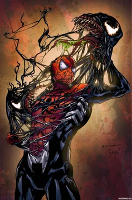 Человек-паук пытается снять с себя симбиота Венома — Арт картинки |  Искусство комиксов, Юмор, Искусство marvel