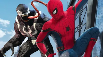 Человек-паук наполовину слившимся с симбиотом Веномом — Скачать картинки |  Искусство marvel, Искусство комиксов, Паук