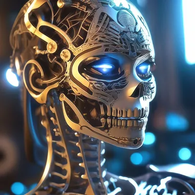 💫 Девушка железный скелет андроид,…» — создано в Шедевруме