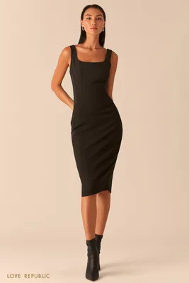 Черное платье с корсетным топом 0358224524-50 - купить в интернет-магазине  LOVE REPUBLIC по цене: 4 299 ₽