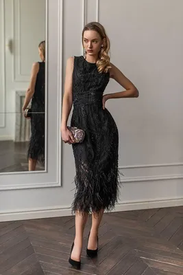 Купить Черное платье комбинация с боковым разрезом: миди, цвет черный,  материал искусственный шелк, стиль нарядный, купить в интернет-магазине  VOVK за 1090 грн.