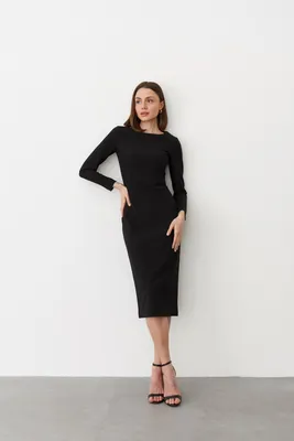 Черное плиссированное платье (арт. 39546) ♡ интернет-магазин Gepur