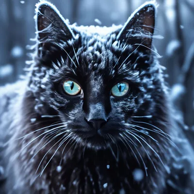 Создать мем \"Чёрная кошка, черный кот с голубыми глазами, глаза кошки на  черном фоне\" - Картинки - Meme-arsenal.com