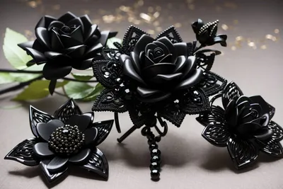 Купить сердце из 24 черных роз в Волгограде