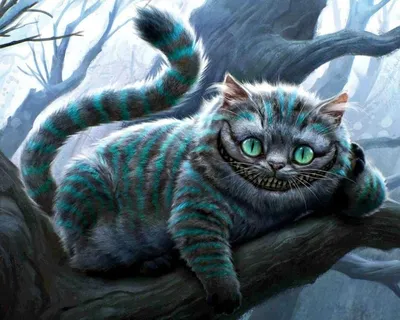 Голова улыбающегося чеширского кота в…» — создано в Шедевруме
