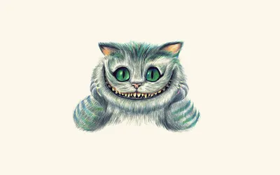 Фото Чеширский кот / Cheshire Cat, сидящий на дереве улыбается, из сказки  Алиса в стране чудес / Alice Wonderland