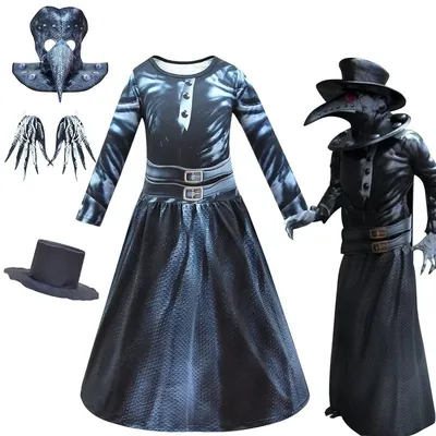 Костюм Чумного доктора на Хэллоуин, Детский костюм, средневековый паразит,  косплей, наряд на карнавал, маска для мальчиков и девочек, шапка |  AliExpress