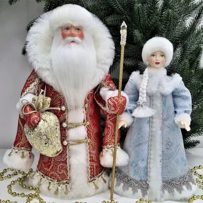 Кукла дед мороз и снегурочка под елку, кукла снегурочка купить, дед мороз  великий устюг, куклы ручной работы, фарфоровые куклы