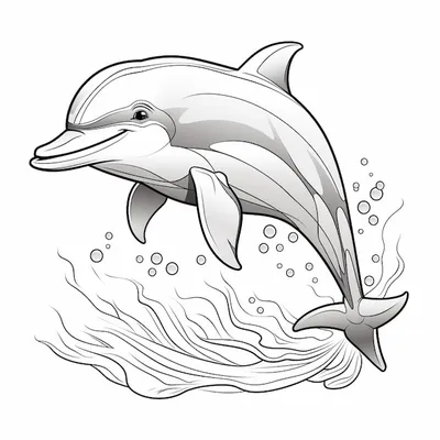 Дельфины для раскрашивания для детей | Премиум Фото