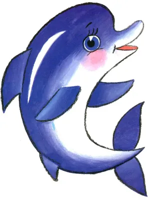 Раскраска Дельфин для малышей распечатать или скачать
