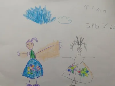 Детский рисунок «Снеговик стоит около елочки» (1 фото). Воспитателям детских  садов, школьным учителям и педагогам - Маам.ру
