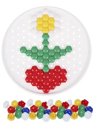 Детская мозаика (5 цветов) 40 элементов (развивающая мозаика для малышей,  подарок ребенку на день рождения, мальчику, девочке) - купить с доставкой  по выгодным ценам в интернет-магазине OZON (169550161)