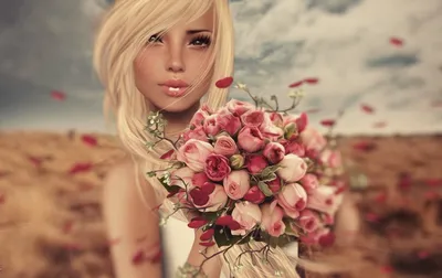 Блондинки и цветы – подборка фото, чтобы выбрать и подарить букеты