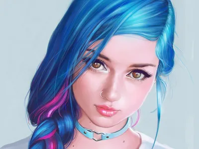 Девушка с синими волосами - 54 фото