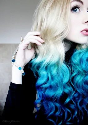 Голубые волосы каре - 69 фото
