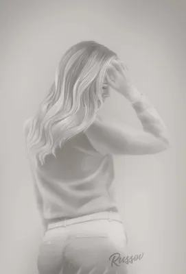 Рисунок девушка блондинка со спины - 79 фото