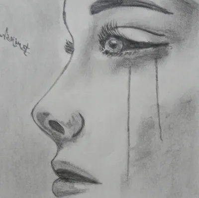 Девушка плачет... вместе со слезами …» — создано в Шедевруме