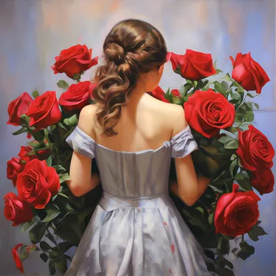 Девушка с розами без лица - красивые фото