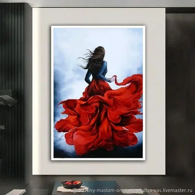 Девушка в красном платье» в интернет-магазине Ярмарка Мастеров по цене  30000 ₽ – TDJDIBY | Картины, Санкт-Петербург - доставка по России