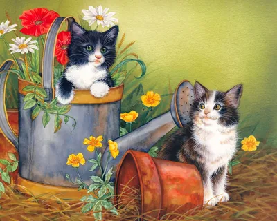 Картинки для декупажа Коты | Кот и кошка | Иллюстрации кот, Художественная  роспись, Кошачий рисунок