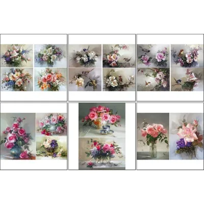 Рисовая бумага для декупажа А4 ультратонкая салфетка 0755 цветы пионы ваза  натюрморт винтаж крафт DIY | AliExpress