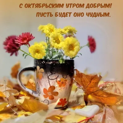 Пожелание доброго утра на милой открытке с веточкой цветов