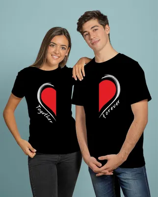 Парные футболки для двоих влюбленных, прикольные любовные футболки  хлопковые на 14 февраля (Сердце) (ID#1561569498), цена: 690 ₴, купить на  Prom.ua