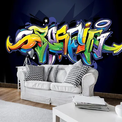Фото обои 368x254 см Для подростков Красочное граффити на кирпичной стене  (1399P8) Клей в подарок (ID#1959708203), цена: 1200 ₴, купить на Prom.ua