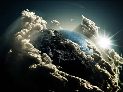 Скачать обои и картинки земля, планета, космос, облака, свет, звезда для рабочего  стола в разрешении 800x600