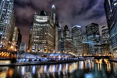 Обои Chicago Города Чикаго (США), обои для рабочего стола, фотографии  chicago, города, Чикаго, сша, ночной, город Обои для рабочего стола,  скачать обои картинки заставки на рабочий стол.
