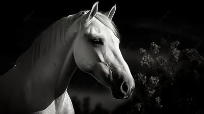 красивая лошадь обои на рабочий стол черно белые, черно белые картинки с  лошадьми, лошадь, животное фон картинки и Фото для бесплатной загрузки