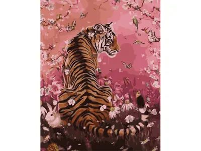 Картина для рисования по номерам Белый тигр размер 20*30 в комплекте входит  краска акриловый и 2шт кисточки оптом: купить дешево в Москве
