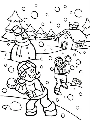 Раскраска «Зима на дворе» | Раскраски для печати, Раскраски, Детские  раскраски