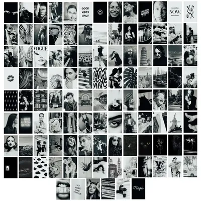 Черно-белые фотопостеры | Настенный Набор для коллажей в эстетике | 110  штук эстетического декора комнаты | Декор комнаты, постеры для подростков |  AliExpress