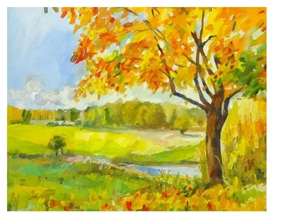 Картина золотая осень осенний пейзаж рисунок дерево В оттенках осени купить  в интернет-магазине Ярмарка Мастеров по цене 9500 ₽ – OS4NSRU | Картины,  Москва - доставка по России