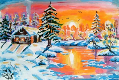 Картинки для рисования зима