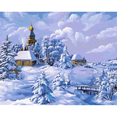 Набор для рисования Зима в деревне
