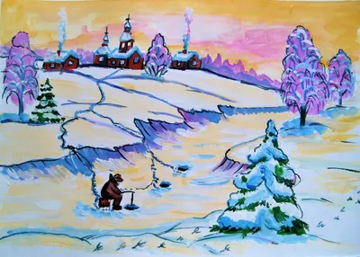 5 идей, как нарисовать красивую зиму. (пошаговый мастер класс). | Ольга  Мишина, рисование и поделки для всех. | Дзен