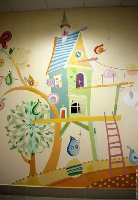 стены детский сад роспись - Поиск в Google | Детская настенная роспись,  Детский декор стен, Настенные росписи
