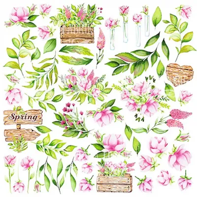 Картинки для скрапбукинга лист для вырезания Spring blossom купить по цене  9.00 грн в магазине рукоделия 100 идей