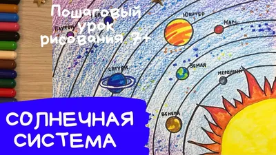 Солнечная система. Как нарисовать солнечную систему Планеты рисунок космос.  День космонавтики рисунок. Рисунок планет | Карандаши и краски | Дзен
