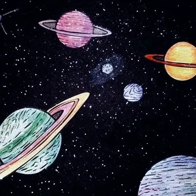 Рисунки космоса для срисовки (26 лучших фото)