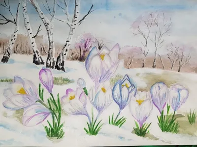 Красивые рисунки для срисовки на тему весна (30 шт)