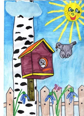 Рисунки для срисовки для детей про весну (20 шт)