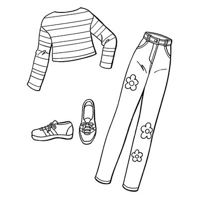Рисунки одежды карандашом для срисовки - 72 фото